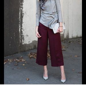 Zara wide legged pants burgundy high waisted